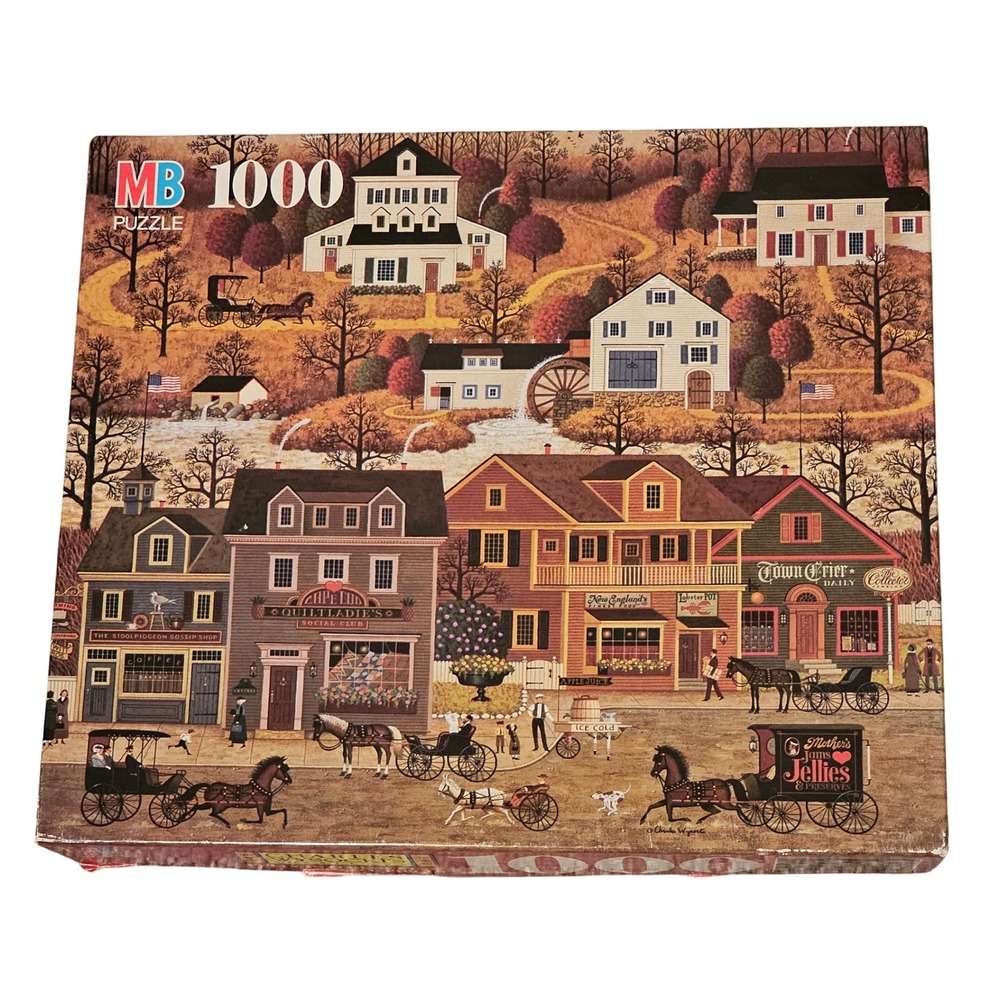 MB 1000 Piece Charles Wysocki Americana Fully‎ Interlocking Puzzle Pieces 467923